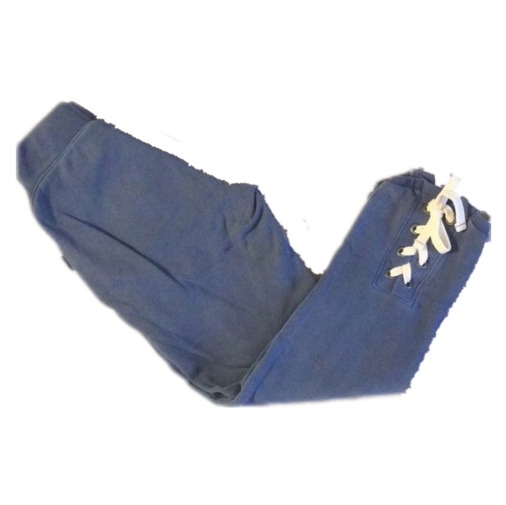 avocado Back-Tie Cropped Sweat Pants in Denim Blue Small